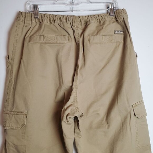 Magellan 36x32 * actual 34x30 Tan cargo pants 100% cotton Elastic waist Outdoor - Picture 6 of 9